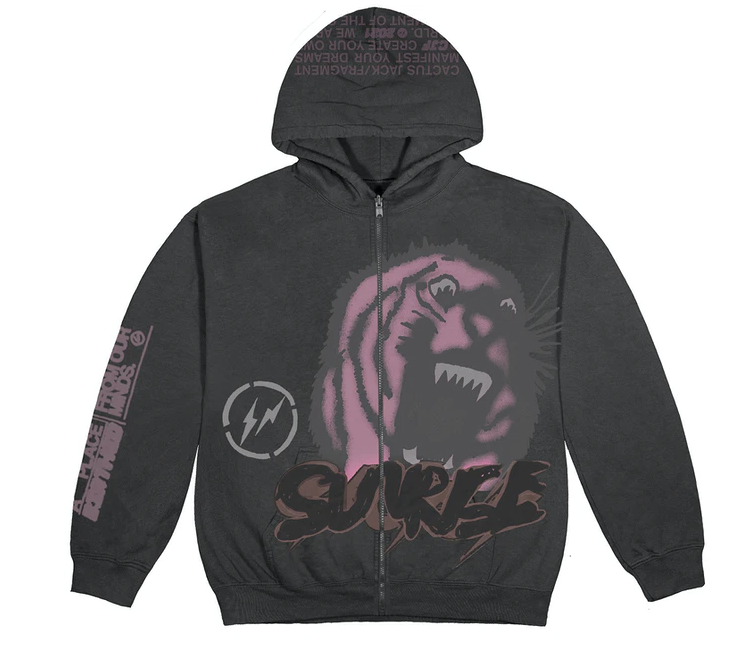 Travis Scott Cactus Jack For Fragment Sunrise Zip Up Hoodie Dark Grey