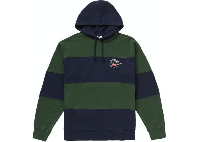 SS19 Supreme Nike Stripe Hoodie Navy