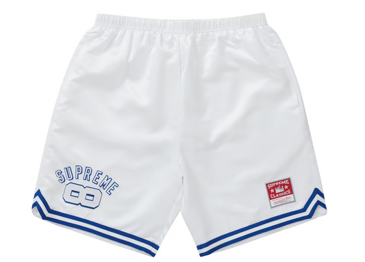 Supreme Mitchell & Ness Satin Basketball Short White