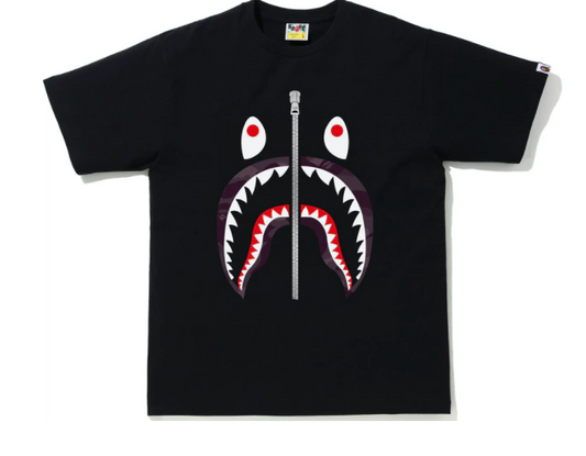 BAPE Color Camo Shark Tee Black/Burgundy