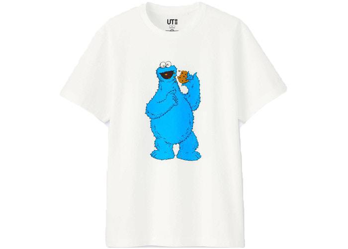 KAWS x Uniqlo x Sesame Street Cookie Monster Tee White