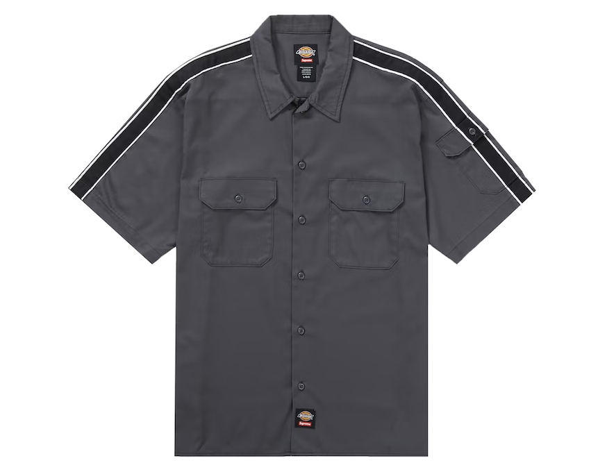 Supreme Dickies Stripe S/S Work Shirt Charcoal