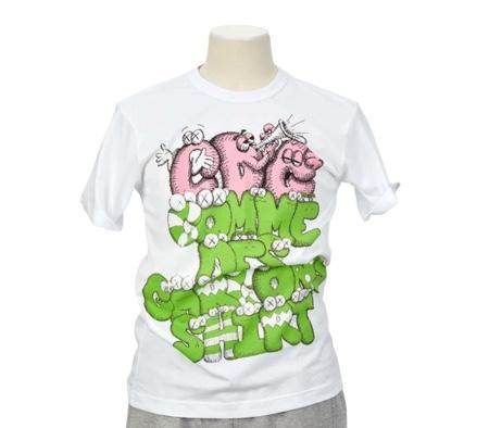 CDG Shirt x KAWS T-shirt White/Green/Pink