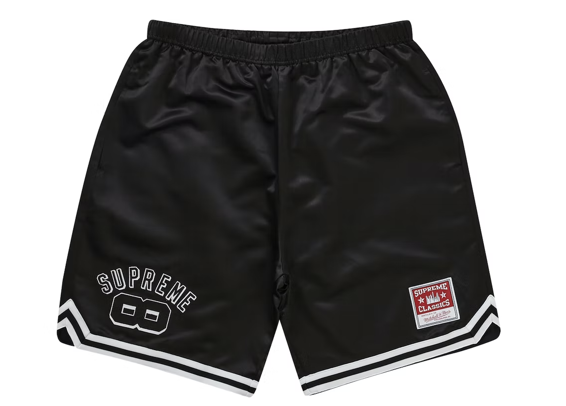 Supreme Mitchell & Ness Satin Basketball Short Black