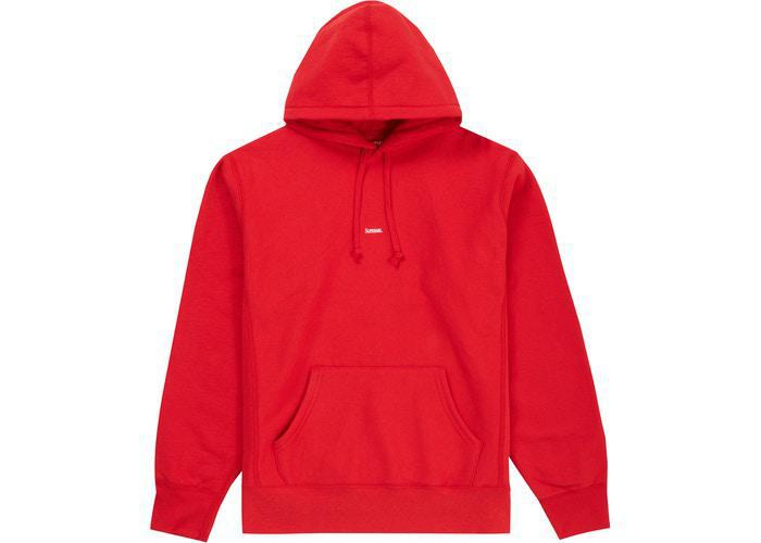 Supreme Micro Logo Hooded Sweatshirt Red