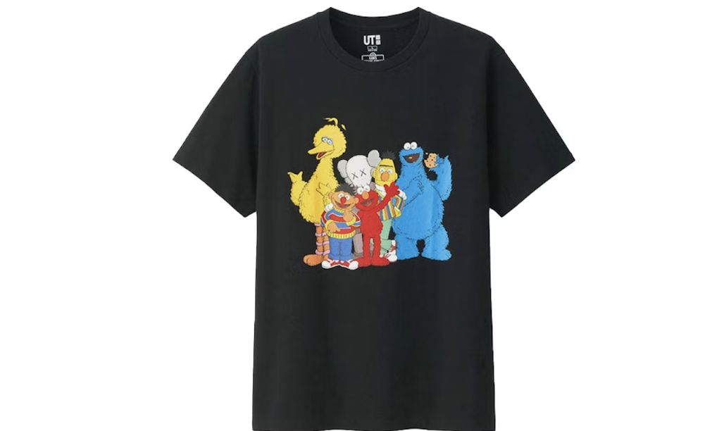 KAWS x Uniqlo x Sesame Street Group #2 Tee Black