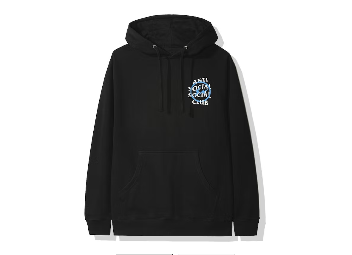 Anti Social Social Club x Fragment Blue Bolt Hoodie (FW19) Black