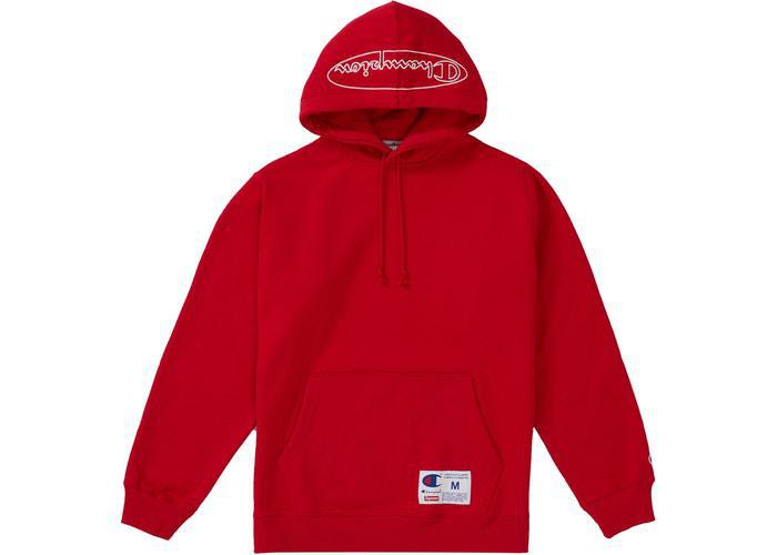 Supreme Champion Outline Hooded Sweatshirt Dark Red