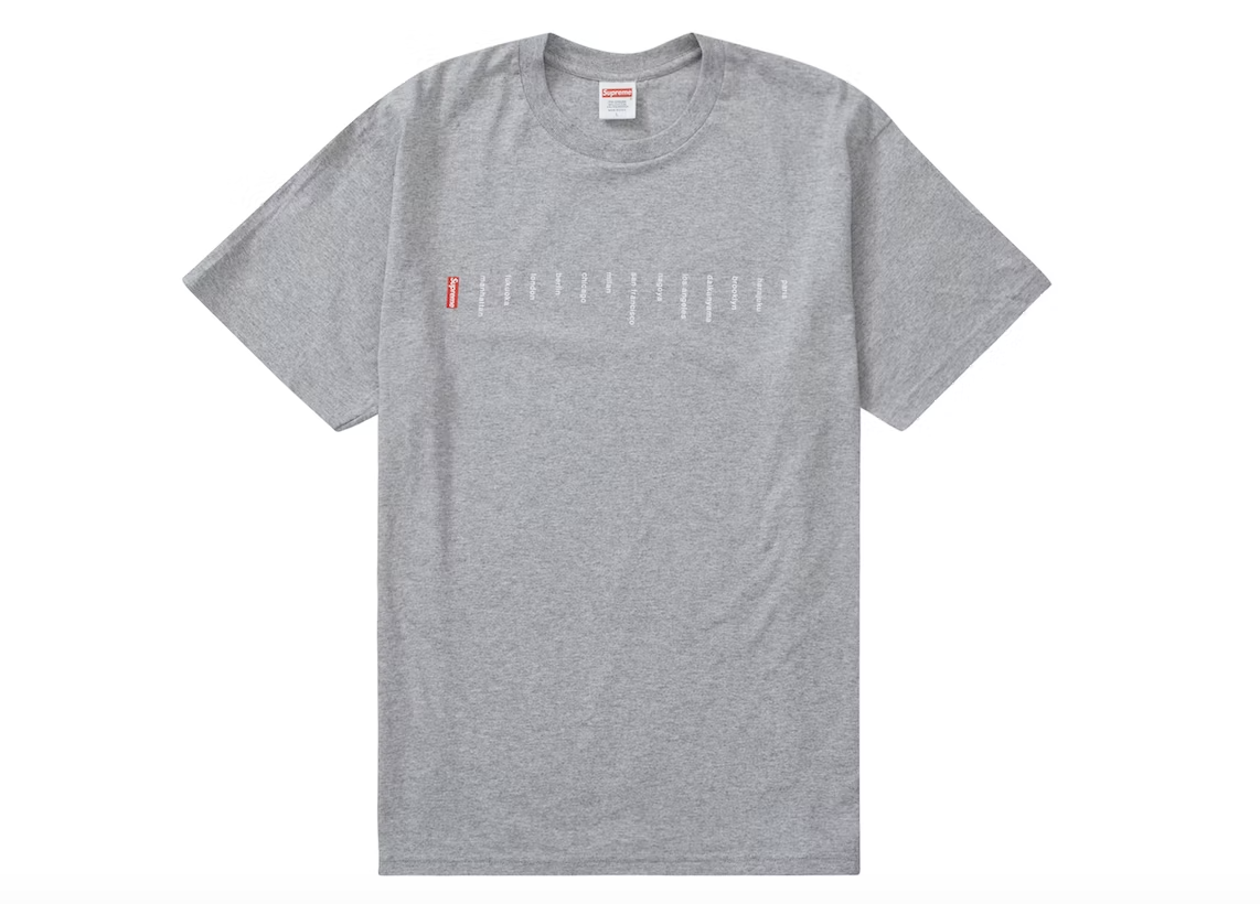 Supreme Location Tee Heather Grey