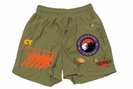 Travis Scott Running Wild Shorts Olive