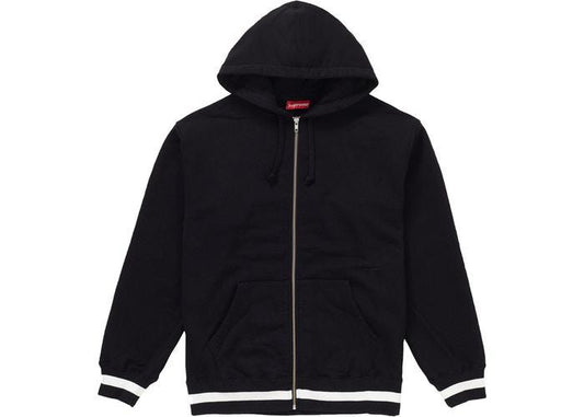 Supreme Old English Stripe Zip Up Sweatshirt Black