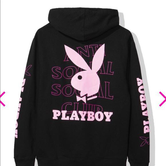 Playboy Anti Social Social Club Hoodie Black