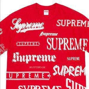 Supreme Multi Logo Tee Red