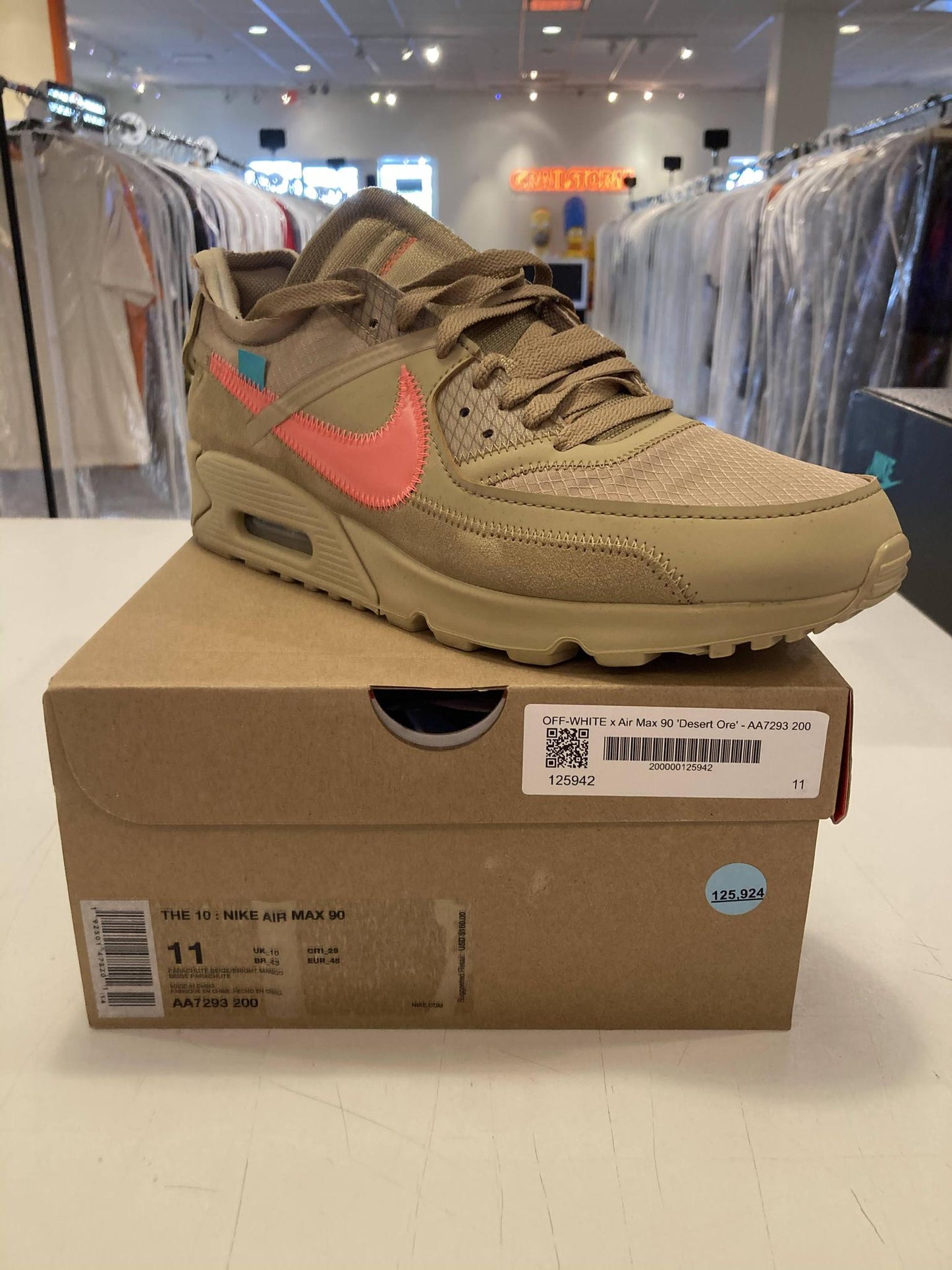 Nike Air Max 90 OFF-WHITE Desert Ore ( Pre Owned )