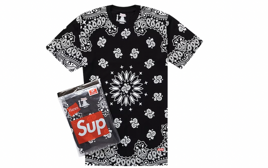 Supreme Hanes Bandana Tagless Tees (2 Pack) Black