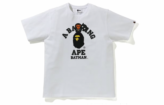 BAPE x DC Baby Milo Batman College Tee White