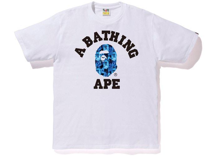 BAPE Flame College Tee White/Blue