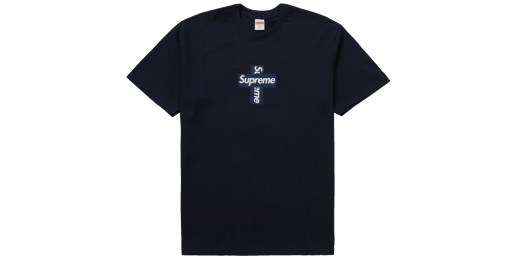 Supreme Cross Box Logo Tee Navy