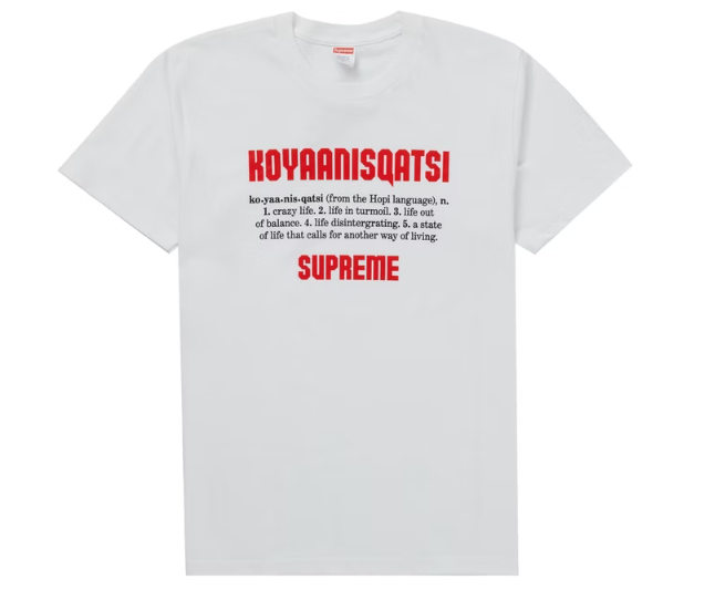 Supreme Koyaanisqatsi Tee White