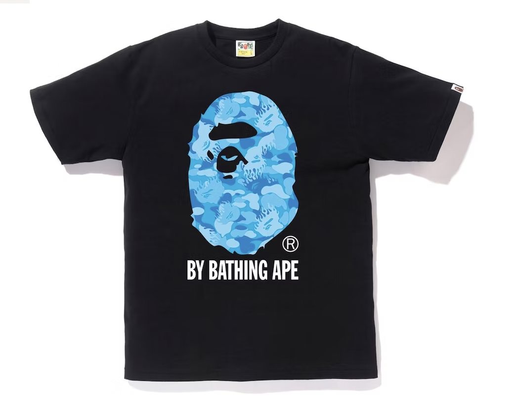 BAPE Fire Camo By Bathing Tee Black/Blue