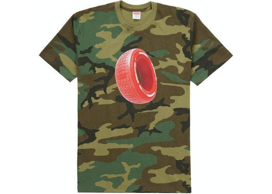 Supreme Tire Tee Woodland Camo