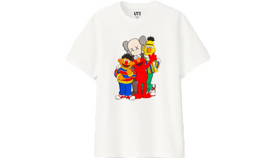 KAWS x Uniqlo x Sesame Street Group Tee White