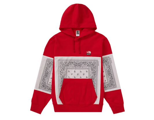 Supreme The North Face Bandana Hooded Sweatshirt Red