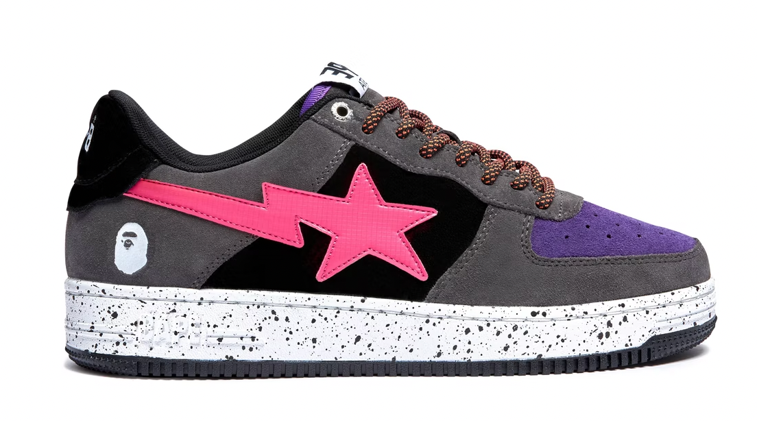 A Bathing Ape Bape Sta Black Grey Pink Suede NTWRK