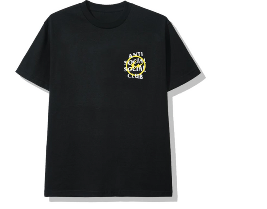 Anti Social Social Club x Fragment Yellow Bolt Tee (FW19) Black