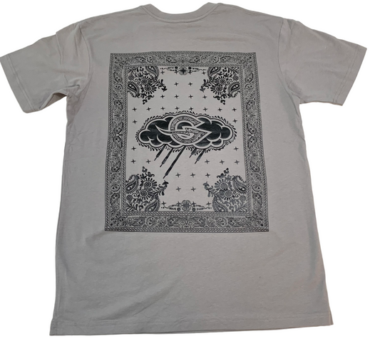 Grey Grailstorm Paisley T-Shirt Black Text