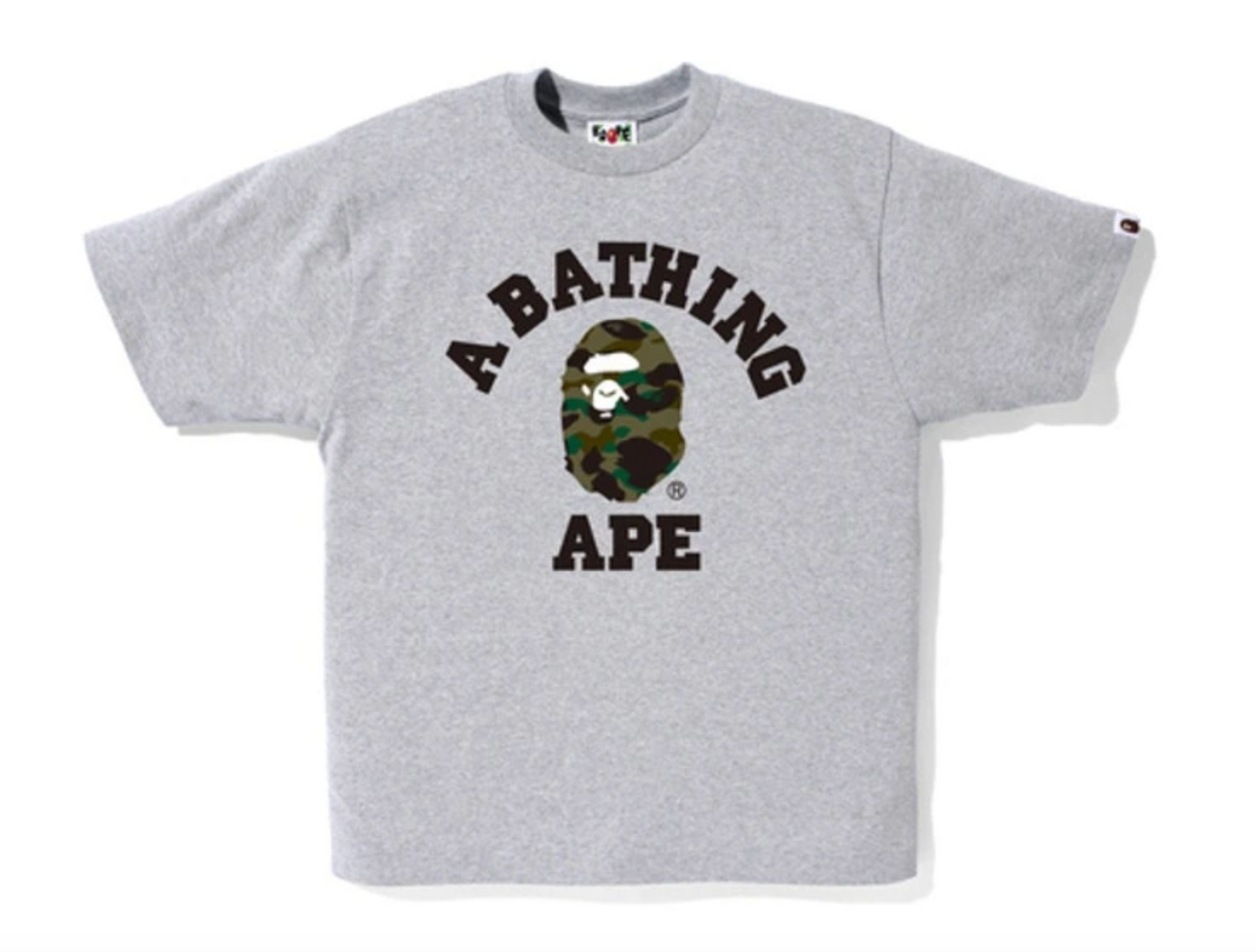 BAPE - 1ST CAMO COLLEGE TEE Grey/Green