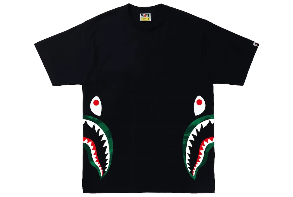 BAPE Color Camo Side Shark Tee Black/Green