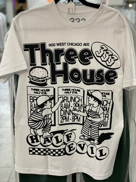 Half Evil X Three House - Collab T-Shirt (White)