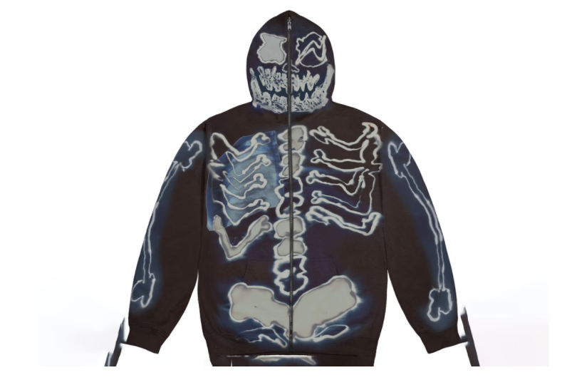 Travis Scott Cactus Jack For Fragment Skeleton Graffiti Full Zip Hoodie Multi