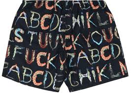 Supreme Alphabet Water Shorts Black